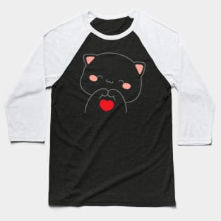 Cute Cat Love Baseball T-Shirt